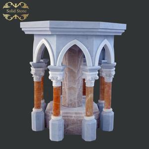 Fábrica al por mayor Hermosa mano tallada mármol natural barato Iglesia Católica fuentes bautismales - Product Image 1