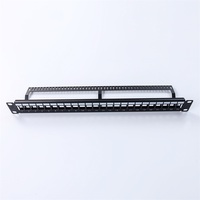 Panel de Conexiones RJ45 Cat5e/Cat6/Cat6A FTP Blindado de 24 Puertos, 1U, 19 Pulgadas, para Montaje en Rack, Sin Cables, con Cable de Tierra