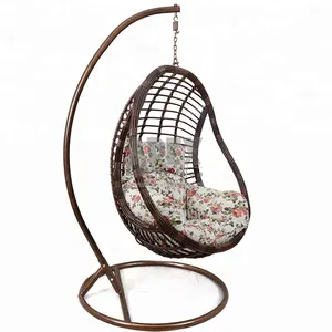 En métal En Osier Coussins En Forme De Balançoire Extérieure Patio Suspendu Double Siège En Rotin <span class=keywords><strong>Pas</strong></span> <span class=keywords><strong>Cher</strong></span> Chaise D'oeuf Avec Support - Product Image 1