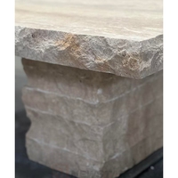 Table basse en travertin personnalisée, table de jardin en pierre, décoration de meubles de maison, table basse en marbre naturel