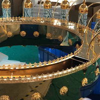Projet de personnalisation Masjid lustre islamique grand luxe or mosquée éclairage lustre en cristal pour église