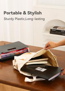 Organiseur de documents accordéon à 12 poches pour factures mensuelles, reçus et taxes, avec grandes onglets lumineux - Product Image 6