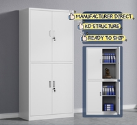 Muebles para Biblioteca Escolar, Archivador Moderno, Estructura de Acero Desmontable, Archivador Metálico de Múltiples Puertas con Cerradura con Llave