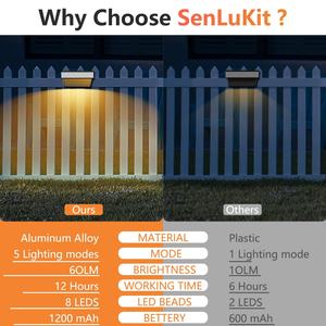 Nouvelle lampe murale solaire extérieure en acier inoxydable, changeante de couleur RGB, pour clôture, cour, mur, garde-corps, lampe de clôture de cour, lumineuse - Product Image 2