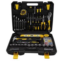 Ensemble d'outils manuels pour la maison, 108 pièces, clé à douille double usage, kit d'outils en acier au carbone