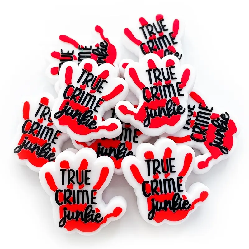 Novo True Crime Junkie Silicone Focal Beads Para Pen Making Baby Chew Solto Silicone Encantos Beads Colar Diy Pulseira Beads