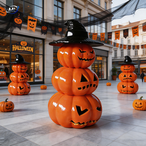 Luxury Fiberglass Pumpkin Sculpture High-End Halloween Decor Custom Design <b>Large</b> Pumpkin Sculpture Unique Halloween Art - Product Image 6