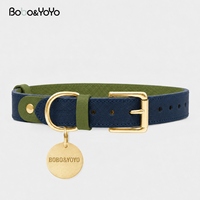 Collier pour chien en cuir véritable personnalisé de luxe, avec logo sur mesure, ajustable et confortable, pour vente en gros