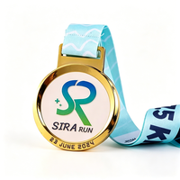 Médaille de marathon personnalisée en alliage de zinc avec émail souple pour les vainqueurs de courses sportives