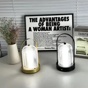 3 Color Modes Night Light Touch Control Glass Lampshade Gifts For Friends Usb Portable Rechargeable Led Table Lamp