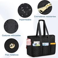 Sac à main pour ordinateur portable en nylon pour femmes, design tendance, noir, imperméable, multi-poches, 15,6 pouces