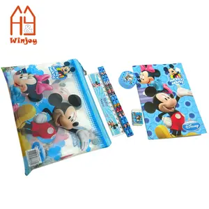 School Supply Gift Set Top Selling Student Back To School Stationery Set,PVC pencil Pouch Bag With Cartoon Print.