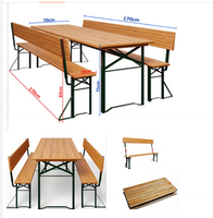 HE-207, Ensemble de table à bière pliante en bois/Table à bière et banc/Table de jardin en bois/Patio/Ensemble de tables d'extérieur