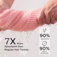 En gros de haute qualité absorbant et séchage rapide corail polaire microfibre sèche wrap tête serviette cheveux serviettes
