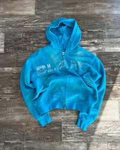 Sudadera con capucha y cremallera personalizada con pedrería para hombre, estilo Y2K, lavado ácido, de forro polar grueso y extragrande, con gráfico de estrellas - Product Image 3