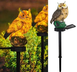 Lampe solaire en résine imperméable en forme de hibou pour chemin extérieur, jardin, décoration de jardin, lampe LED solaire pour cour et paysage - Product Image 1