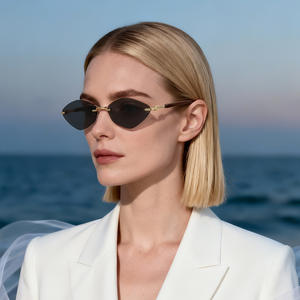 Nuevas Gafas de Sol Cat Eye para Mujer, Montura Metálica Sin Marco, Protección UV400, Lentes Degradadas Tipo 3, Número de Pieza 6092 - Product Image 3