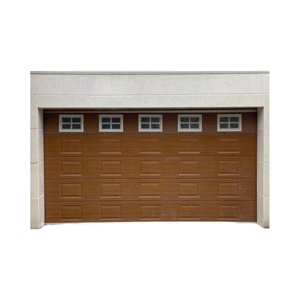 Porte de garage sectionnelle moderne américaine 16x7 Isolation Portes de garage coulissantes à clapet isolées pour usage résidentiel Pas cher - Product Image 4