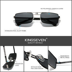 KINGSEVEN <span class=keywords><strong>2022</strong></span> Lunettes de soleil polarisées <span class=keywords><strong>pour</strong></span> hommes, monture vintage en alliage, design rectangulaire <span class=keywords><strong>pour</strong></span> la conduite et la pêche, lunettes de marque, protection solaire 760 - Product Image 6
