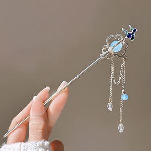 Élégante Pince à Cheveux de Style Chinois avec Pompon, Bâtonnet à Cheveux Traditionnel Motif Cerf, Accessoire de Coiffure, Bijou pour Femme, Épingle à Cheveux, Aiguille à Cheveux - Product Image 2