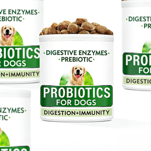 مكملات غذائية للحيوانات الأليفة تحت علامة تجارية خاصة، حبوب البروبيوتيك القابلة للمضغ للكلاب والقطط، لدعم صحة الأمعاء والهضم والمناعة، مع زيت السمك ومضاد للبراغيث - Product Image 2