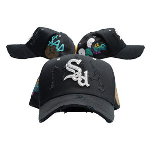En stock: Gorras Dand Hats A-Frame con diamantes de imitación, forro de satén, Gorras Junior H <span class=keywords><strong>2.0</strong></span>, Set completo de gorras deportivas de béisbol - Product Image 5