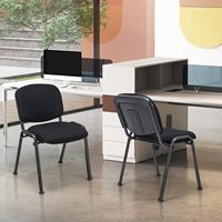 Muebles de Comedor, Sillas Apilables con Estructura Metálica, Silla Tapizada con Respaldo de Tela, Sillas para Visitantes de Restaurantes