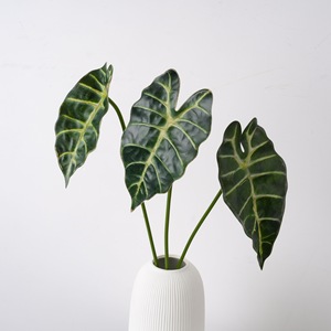 Planta Artificial de Alocasia CallaFloral con Hojas Medianas, Tela Brillante de PVC, Decoración de Interiores, Ramo de Boda, Estilo INS - Product Image 2