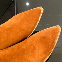 Bottes Mi-Mollet Noires pour Femme à Talons Épais et Aiguilles, Style Américain Tendance