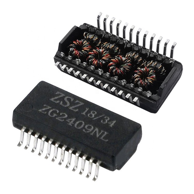 Free Sample NS892407 Ethernet Electronic Components Magnetic 10/100/1000Base-T Network 24pin Lan Transformer for IC Modules