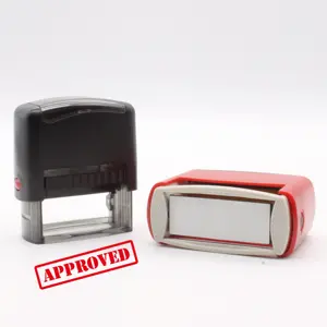 Office Plastic Self Inking Automatic Rectangular Black Stamp