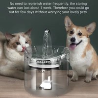 Fontaine à eau automatique pour animaux de compagnie 2,2 L, réservoir transparent en PC, double mode de débit, fontaine à eau d'urgence 120 ml pour chat