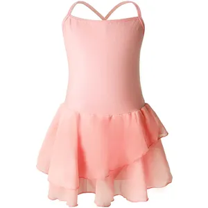 Maillot de <span class=keywords><strong>Ballet</strong></span> de Spandex para Niñas, Leotardo con Entrepierna Cerrada, Body Forrado, Tirantes Ajustables, <span class=keywords><strong>Vestido</strong></span> de Gimnasia de Una Pieza - Product Image 6