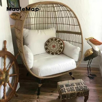 Cage d'oiseau en rotin pour extérieur lit d'hôtel balcon meubles en osier lit de soleil rond piscine canapé jardin salon ensemble chaise confortable en rotin
