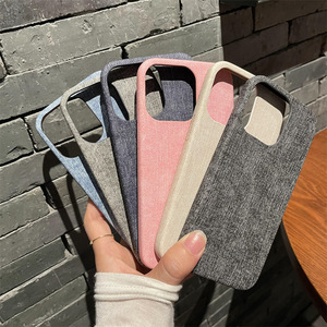 Shockproof Denim Linen Textured Case for iPhone 16 Pro Max 15 14 13 12 11 Fabric Phone Case Cover Shell