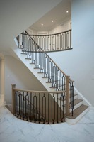 Balustrades et mains courantes en fer forgé décoratives, design industriel moderne, antirouille, pour escalier de villa et balcon
