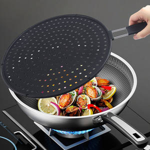 Pelindung percikan lemak tahan panas dan saringan lemak pelindung layar percikan silikon untuk wajan - Product Image 3