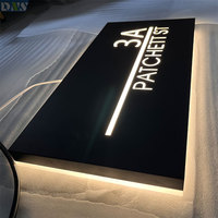 Enseignes lumineuses LED en acier inoxydable noir et or de haute qualité pour entreprises, hôpitaux, magasins avec étanchéité IP65