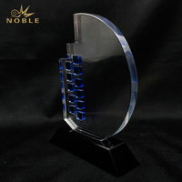 Trofeo de Cristal con Forma de Edificio, Decoración de Oficina, Regalo, Premios de Cristal con Logotipo Personalizado para Eventos Corporativos y Reconocimientos