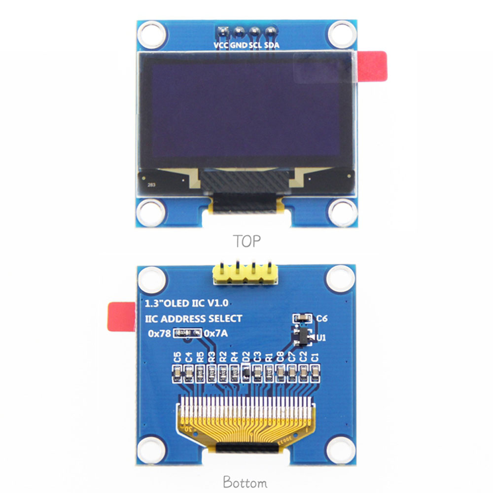 Module OLED 1,3 "Module d'affichage 1,3 pouces Blanc 128X64 SPI / IIC I2C Communiquer la couleur Module d'affichage LCD OLED 1,3 pouces Type - V