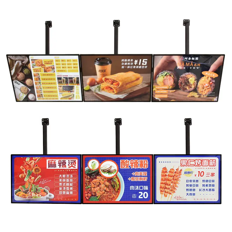 LED Tempered glass light box for Restaurant Cinema Marketing Hanging Display Frame Advertising Light Box Led Menu Board