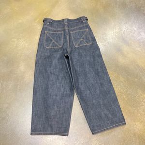 Custom 15 oz Raw cimosa Jeans gamba larga stile di moda di alta qualità stile fidanzato per decorazione di cristallo invernale solido - Product Image 3