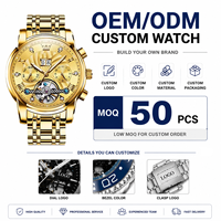 Montre mécanique automatique pour homme OLEVS 9910 avec logo personnalisé, bracelet en acier squelette, montre-bracelet de luxe pour affaires, lumineuse, OEM ODM