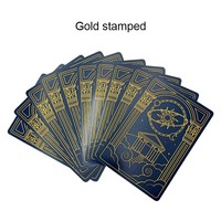 Cartes de tarot exquises personnalisées avec bordure dorée en feuille d'or pour la divination oraculaire et la lecture spirituelle mystique, jeu de société