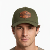 Gorra deportiva personalizada de 6 paneles con visera curva, bordado a mano de leopardo, puntos, rombos, frutas, Oxford y tela de rizo común.