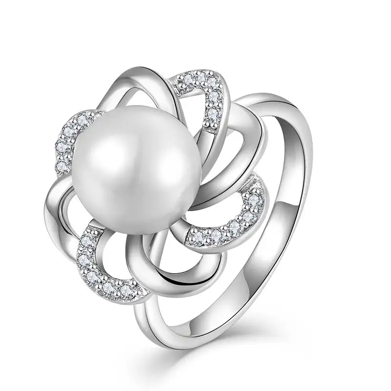 Young Beautiful Resizable Daisy Sterling Silver 9mm Mother Of Pearl Ring Mount For Kids