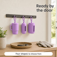 Distributeur et support portable de sacs à déjections canines en silicone avec styles capsule, os et pot