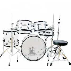 Grosir Pabrik Set Drum Akrilik Profesional Kit Drum Musik Bening
