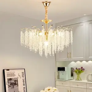 Circular Pendant Lamp Decoration American Living Room Pearl Tassels Art Dining Room Crystal Tassel Chandeliers - Buy Pendant Lam