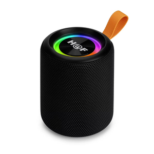 Altavoz impermeable de tela de diente azul inalámbrico portátil, altavoz de graves con luz LED RGB BT, altavoz de graves estéreo de música de alta fidelidad